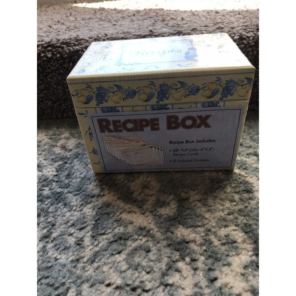 Vintage 2002 Martin Designs Recipe Box With Original Dividers And Recipe Cards
